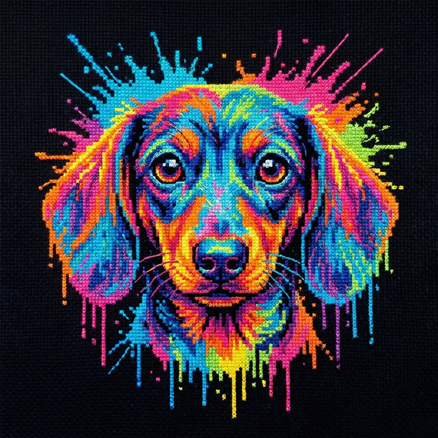Dachshund - Full 14CT Counted Cross Stitch 30x30CM - Yishu