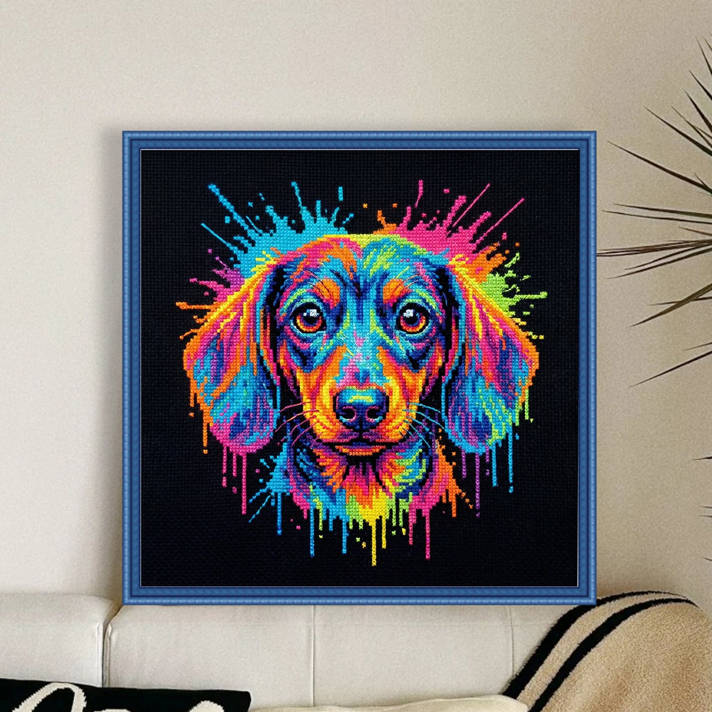 Dachshund - Full 14CT Counted Cross Stitch 30x30CM - Yishu
