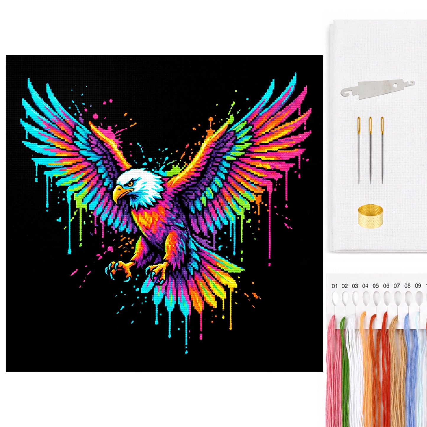 Bald Eagle - Full 14CT Counted Cross Stitch 30x30CM - Yishu