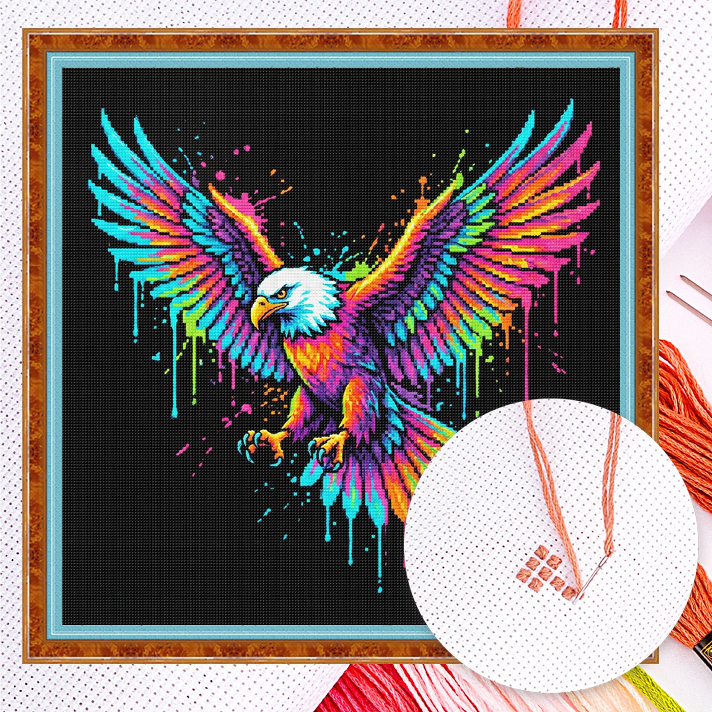 Bald Eagle - Full 14CT Counted Cross Stitch 30x30CM - Yishu