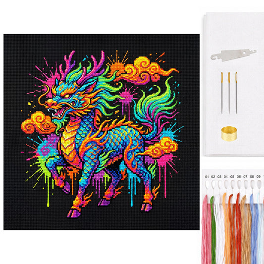 Qilin - Full 14CT Counted Cross Stitch 30x30CM - Yishu