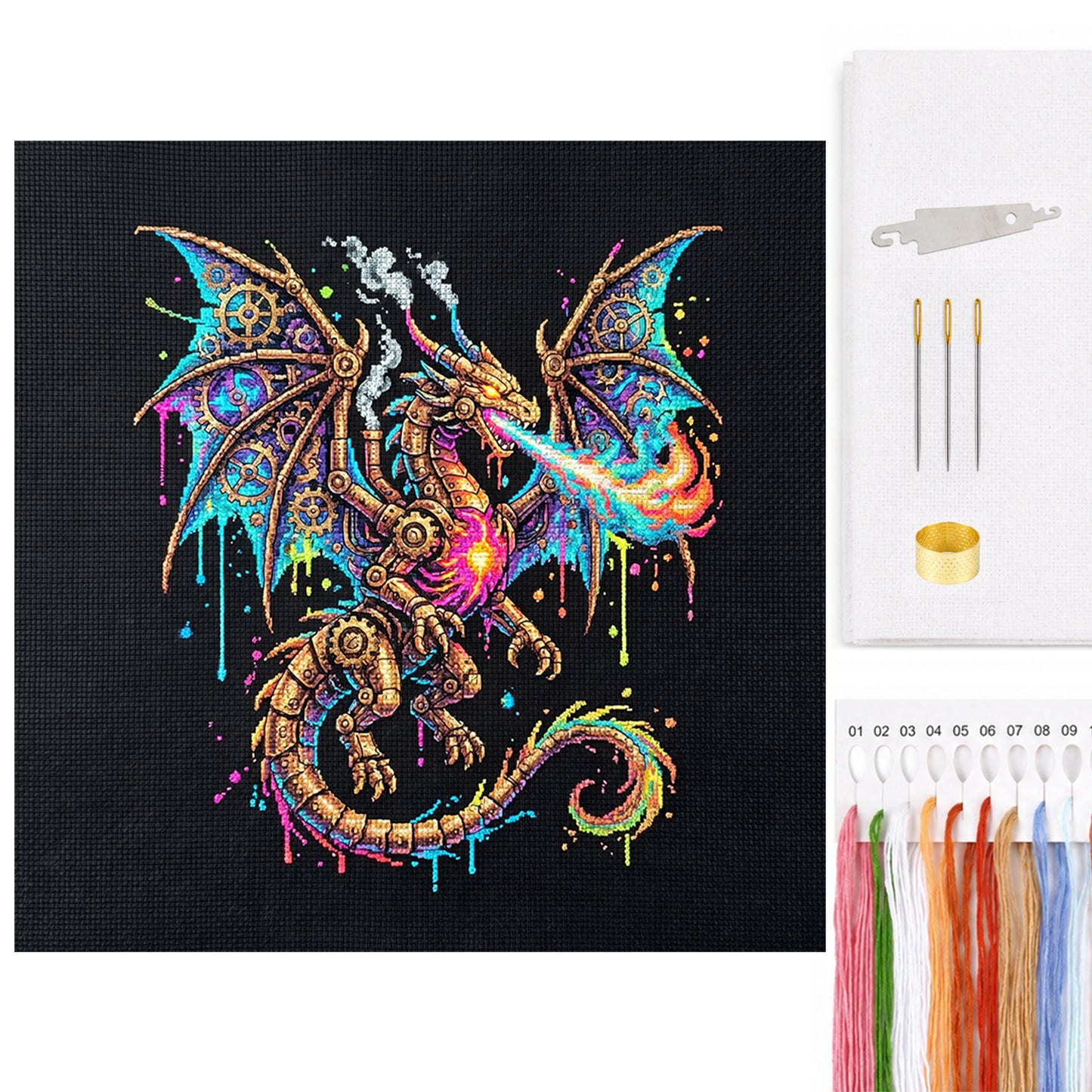 Dragon - Full 14CT Counted Cross Stitch 30x30CM - Yishu