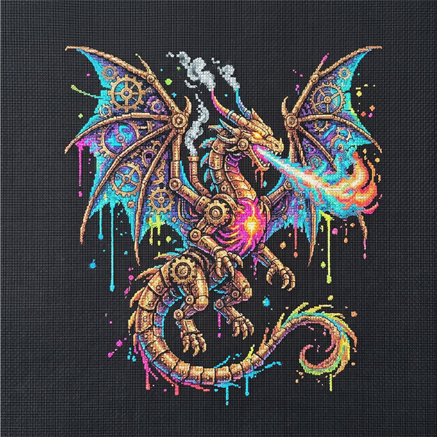 Dragon - Full 14CT Counted Cross Stitch 30x30CM - Yishu