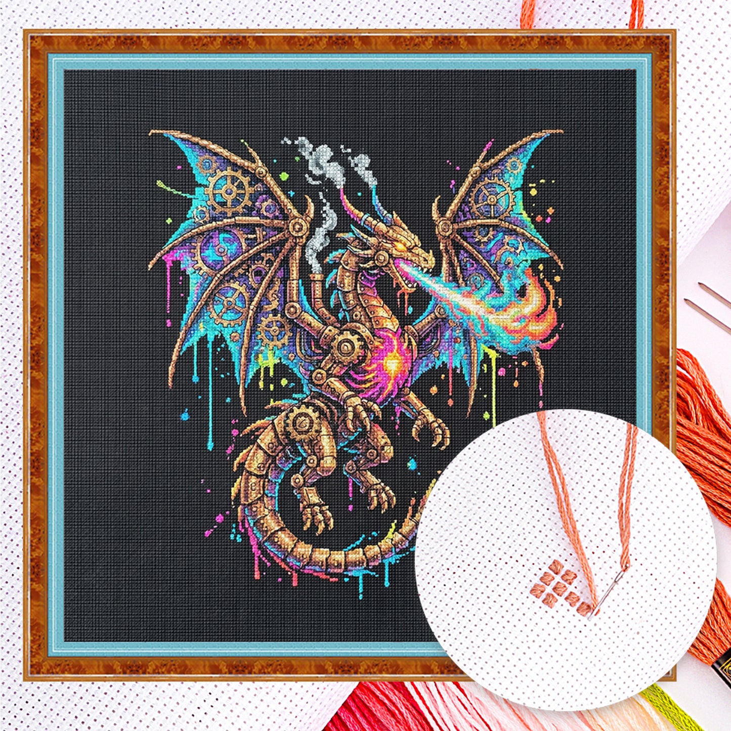 Dragon - Full 14CT Counted Cross Stitch 30x30CM - Yishu