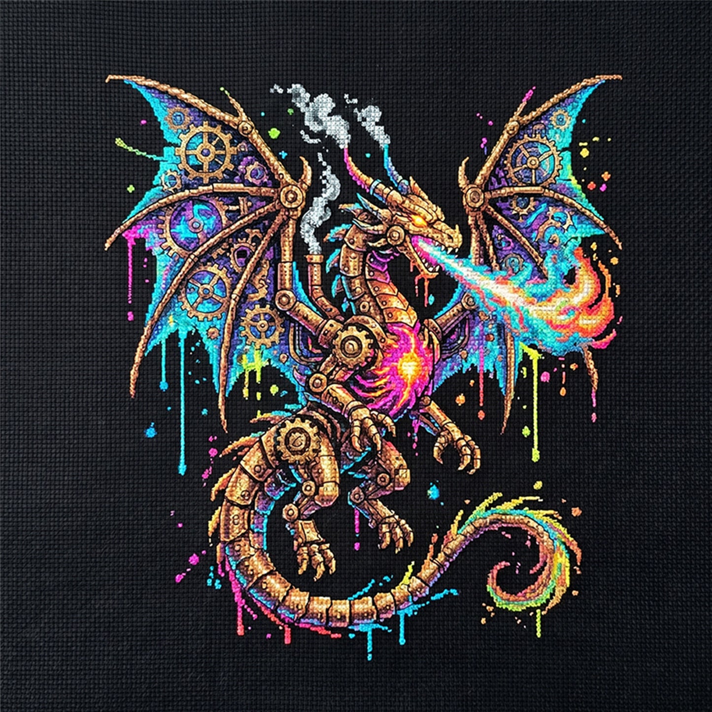 Dragon - Full 14CT Counted Cross Stitch 30x30CM - Yishu