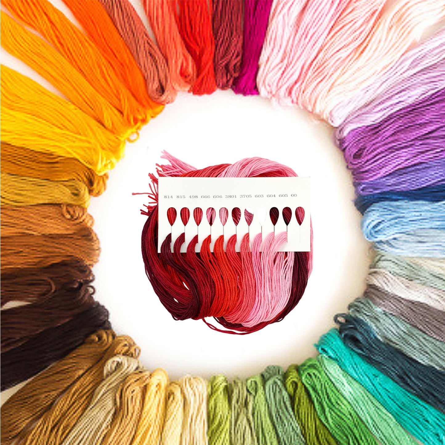 Friendship Bracelet String 6-Strand 120m Long DIY Hand Embroidery Threads Gradient Color Design for Bracelet DIY Crafts Sewing Embroidery Supplies (Red Color Series)