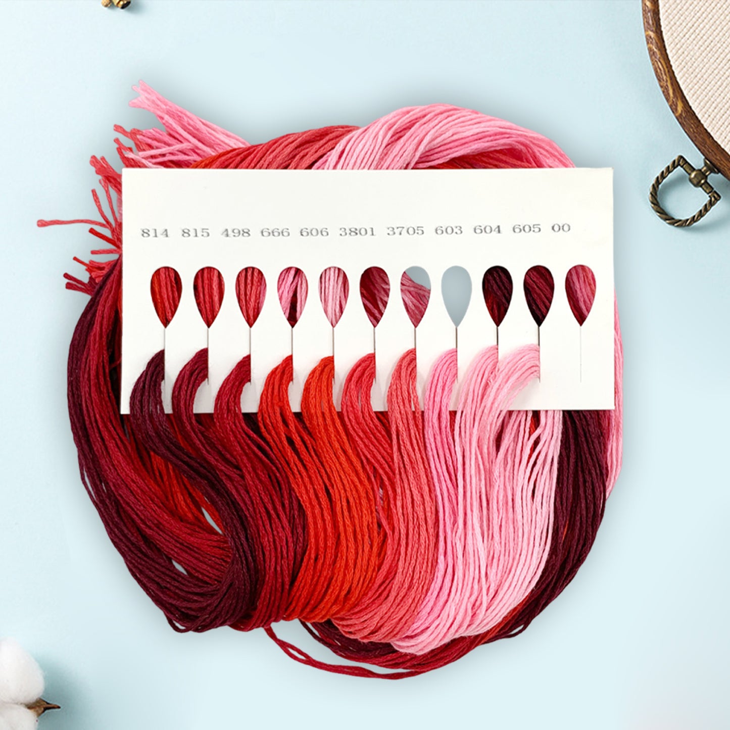 Friendship Bracelet String 6-Strand 120m Long DIY Hand Embroidery Threads Gradient Color Design for Bracelet DIY Crafts Sewing Embroidery Supplies (Red Color Series)