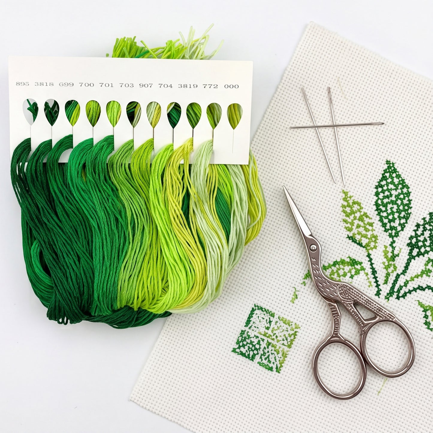 Friendship Bracelet String 6-Strand 120m Long DIY Hand Embroidery Threads Gradient Color Design for Bracelet DIY Crafts Sewing Embroidery Supplies (Green Color Series)
