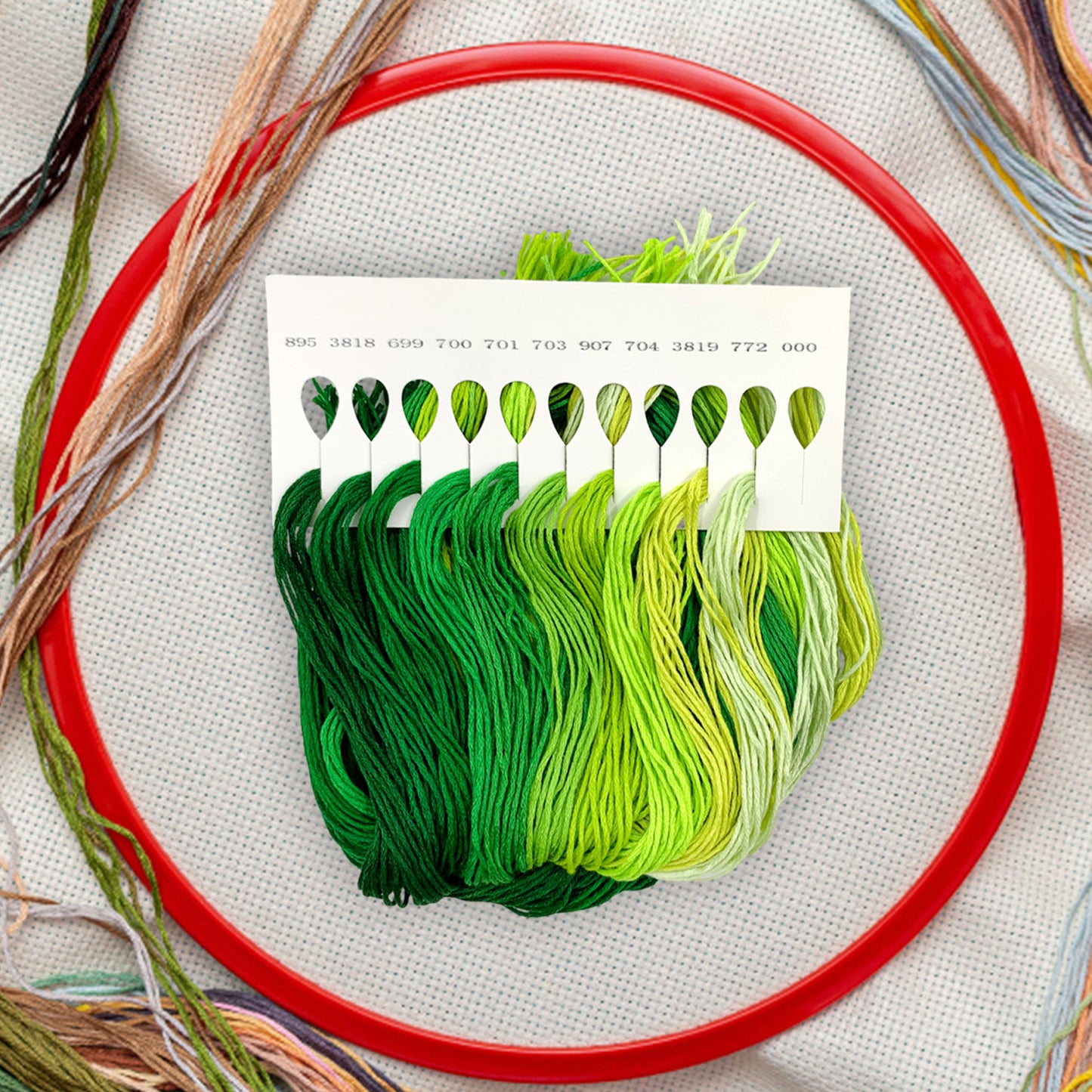 Friendship Bracelet String 6-Strand 120m Long DIY Hand Embroidery Threads Gradient Color Design for Bracelet DIY Crafts Sewing Embroidery Supplies (Green Color Series)