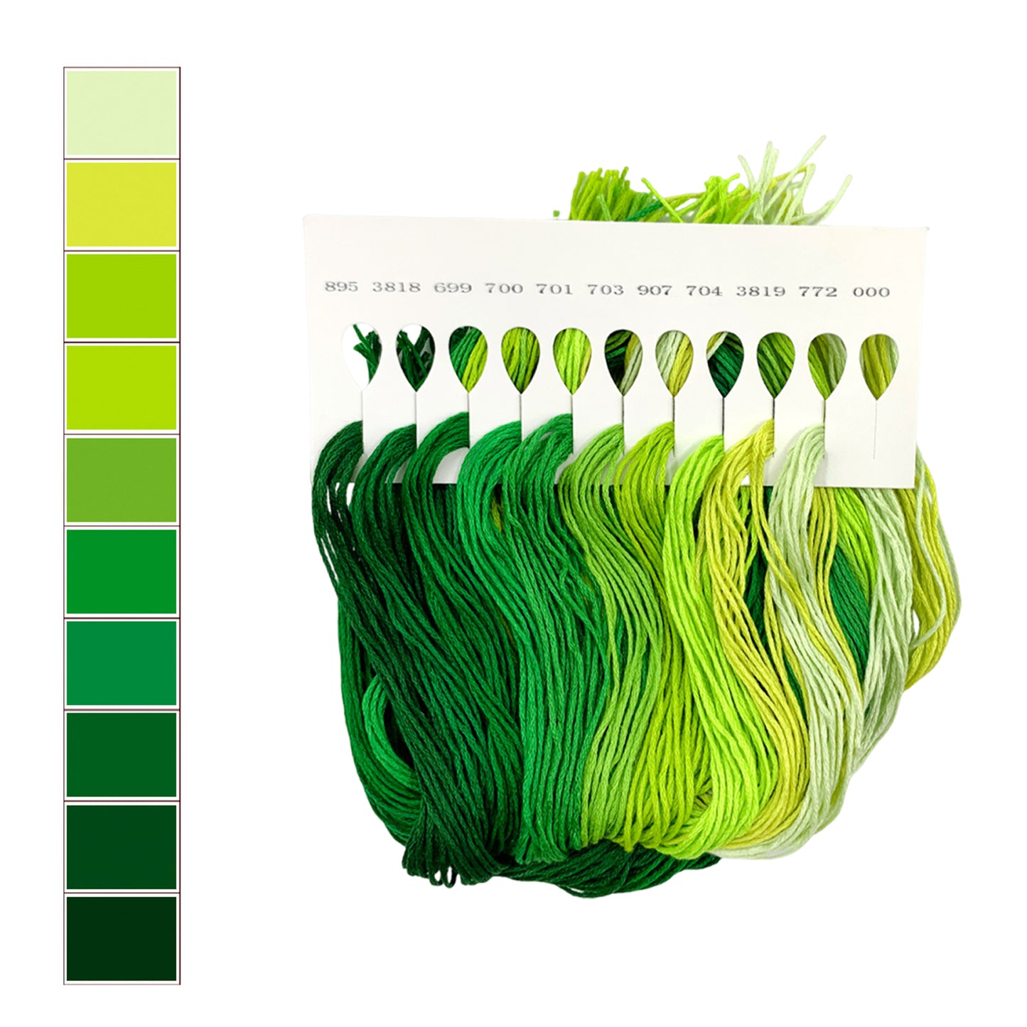 Friendship Bracelet String 6-Strand 120m Long DIY Hand Embroidery Threads Gradient Color Design for Bracelet DIY Crafts Sewing Embroidery Supplies (Green Color Series)