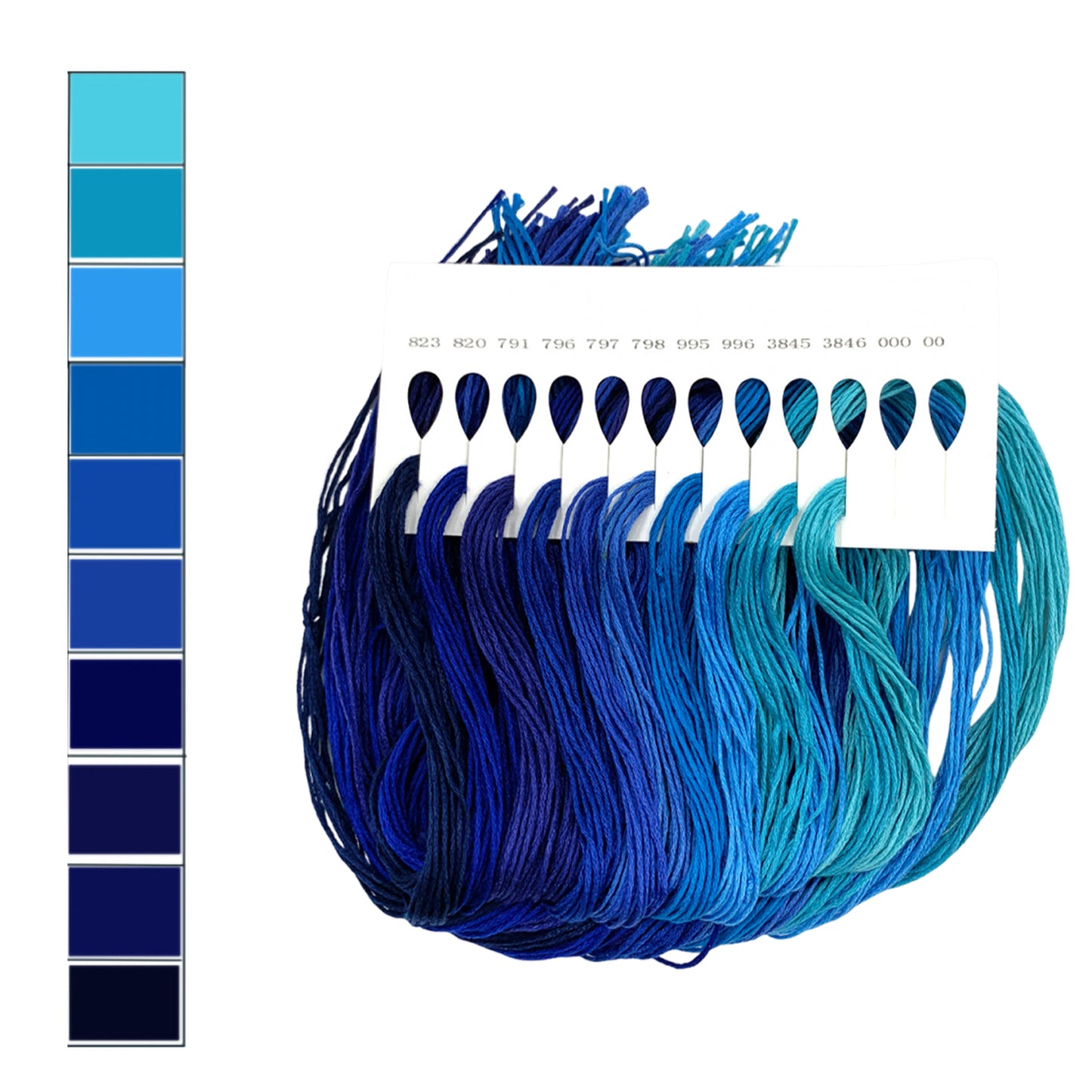 Friendship Bracelet String 6-Strand 120m Long DIY Hand Embroidery Threads Gradient Color Design for Bracelet DIY Crafts Sewing Embroidery Supplies (Blue Color Series)