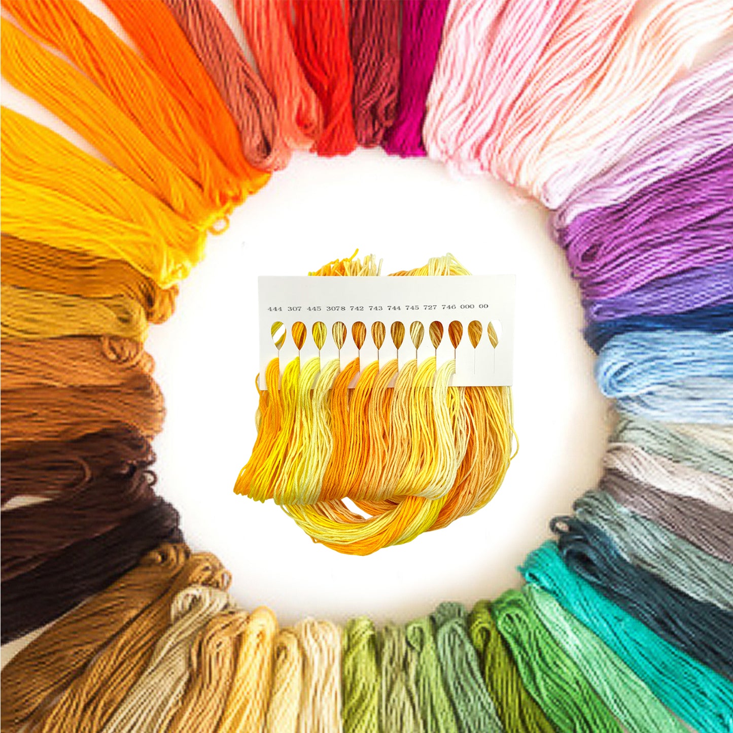 Friendship Bracelet String 6-Strand 120m Long DIY Hand Embroidery Threads Gradient Color Design for Bracelet DIY Crafts Sewing Embroidery Supplies (Orange-Yellow Color Series)