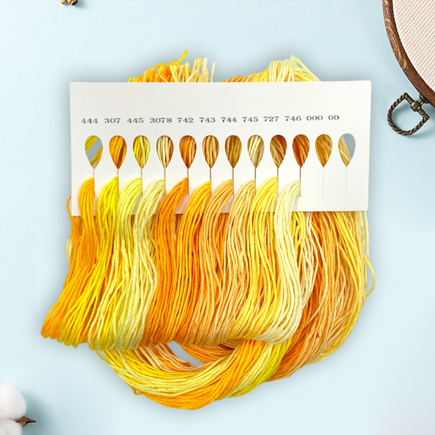 Friendship Bracelet String 6-Strand 120m Long DIY Hand Embroidery Threads Gradient Color Design for Bracelet DIY Crafts Sewing Embroidery Supplies (Orange-Yellow Color Series)