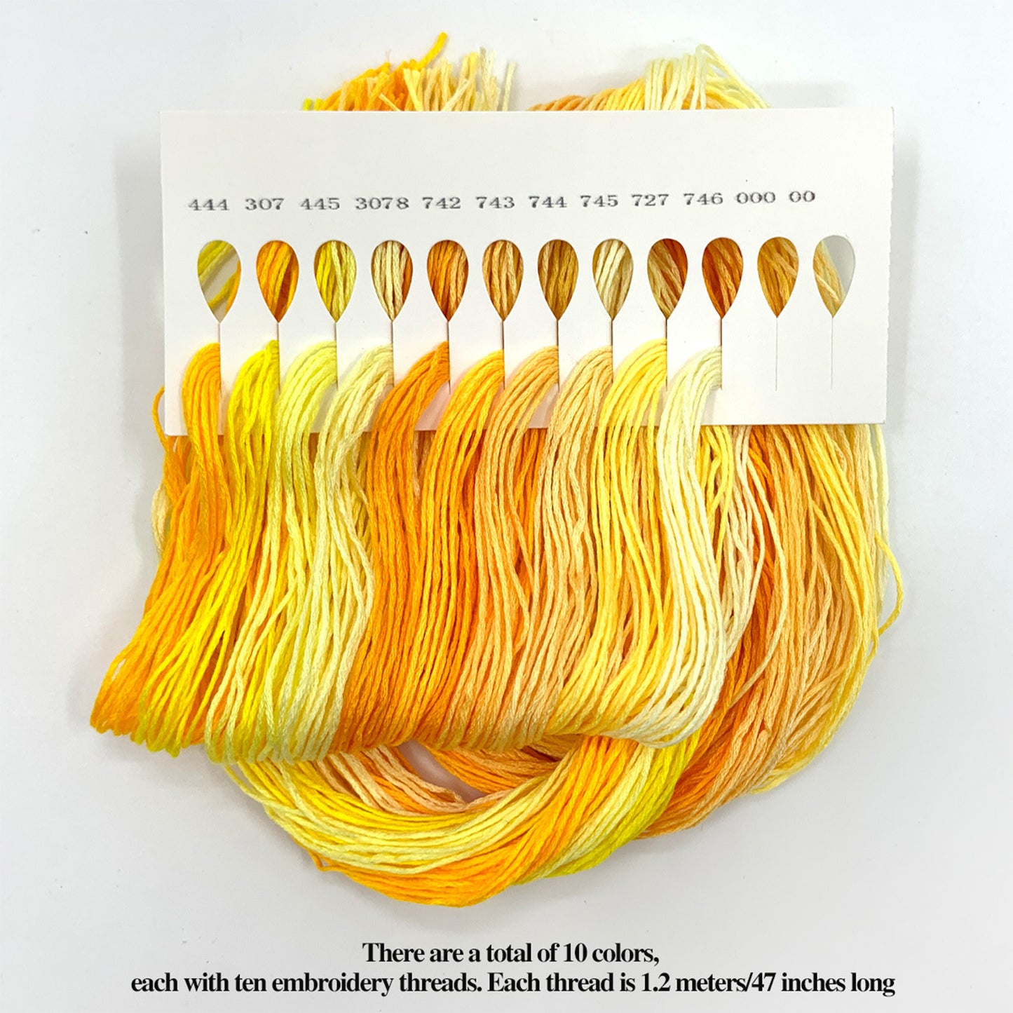 Friendship Bracelet String 6-Strand 120m Long DIY Hand Embroidery Threads Gradient Color Design for Bracelet DIY Crafts Sewing Embroidery Supplies (Orange-Yellow Color Series)