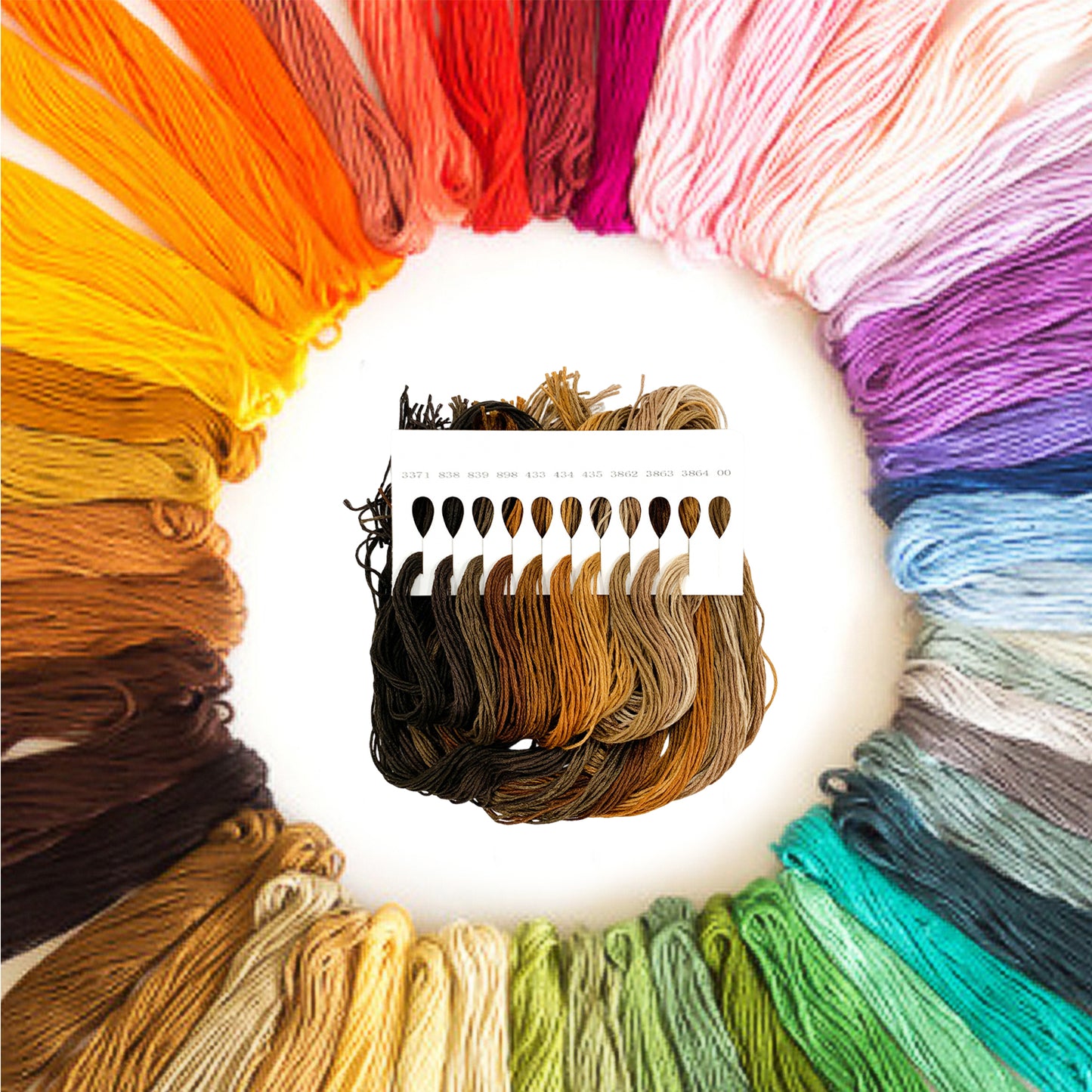 Friendship Bracelet String 6-Strand 120m Long DIY Hand Embroidery Threads Gradient Color Design for Bracelet DIY Crafts Sewing Embroidery Supplies (Coffee Color Series)