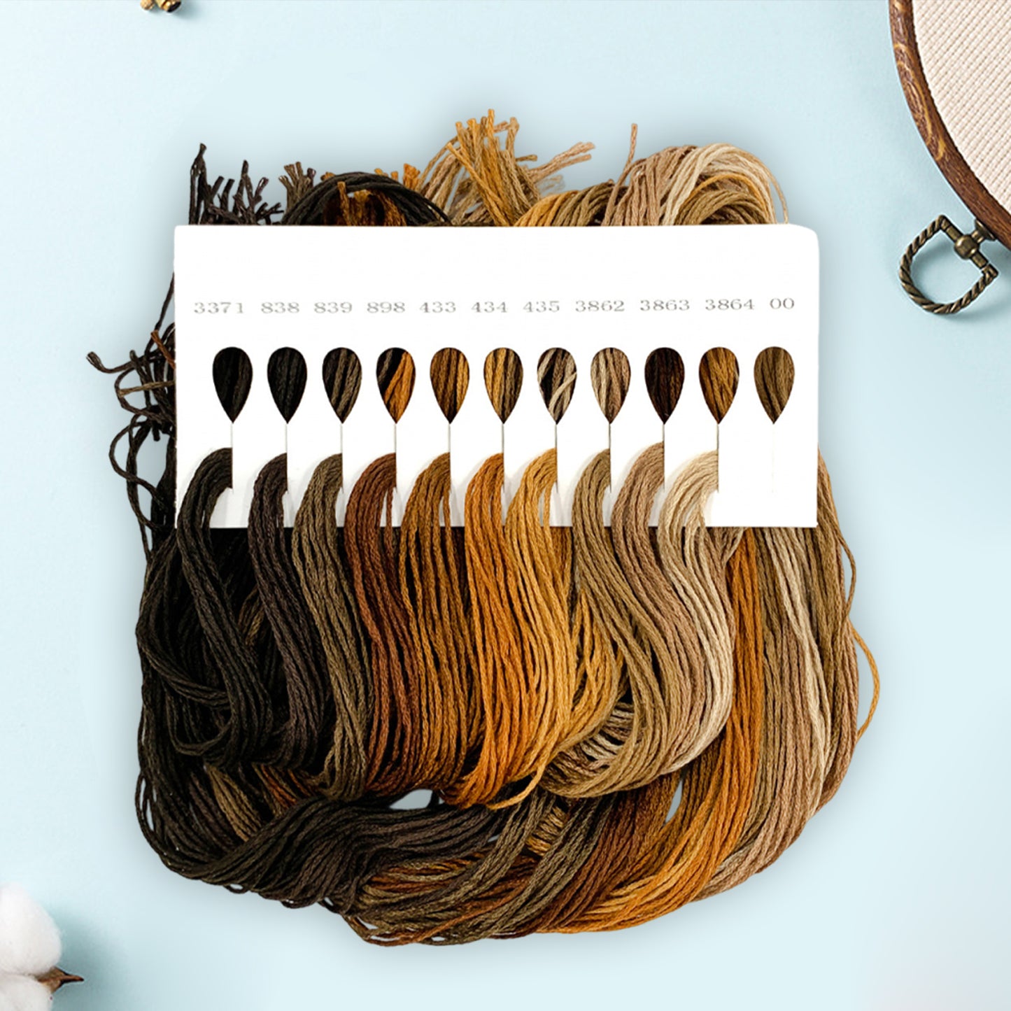 Friendship Bracelet String 6-Strand 120m Long DIY Hand Embroidery Threads Gradient Color Design for Bracelet DIY Crafts Sewing Embroidery Supplies (Coffee Color Series)