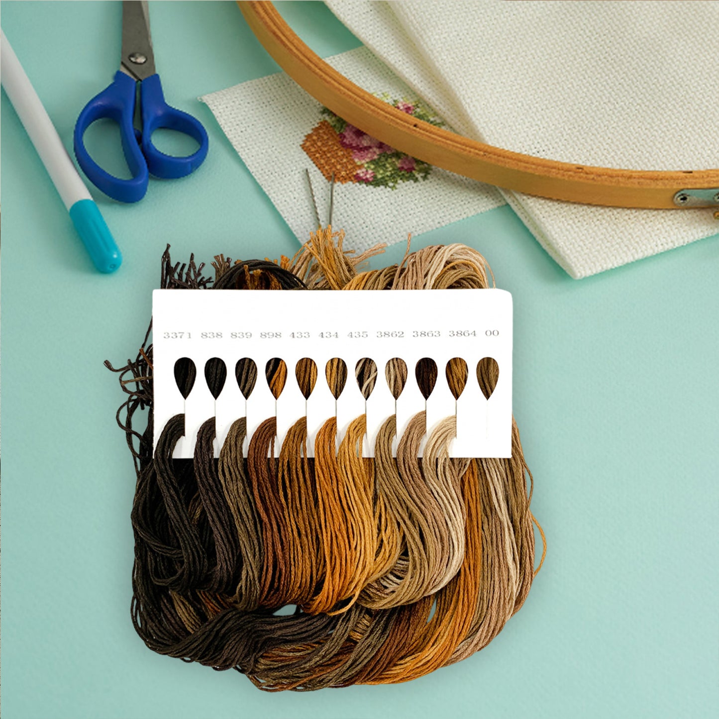 Friendship Bracelet String 6-Strand 120m Long DIY Hand Embroidery Threads Gradient Color Design for Bracelet DIY Crafts Sewing Embroidery Supplies (Coffee Color Series)