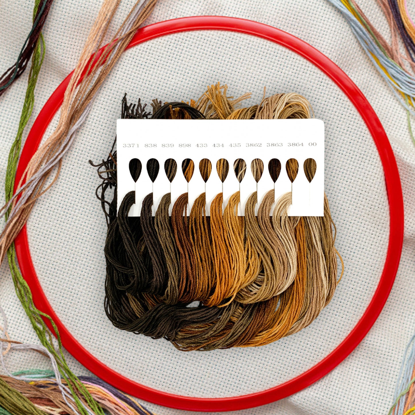 Friendship Bracelet String 6-Strand 120m Long DIY Hand Embroidery Threads Gradient Color Design for Bracelet DIY Crafts Sewing Embroidery Supplies (Coffee Color Series)
