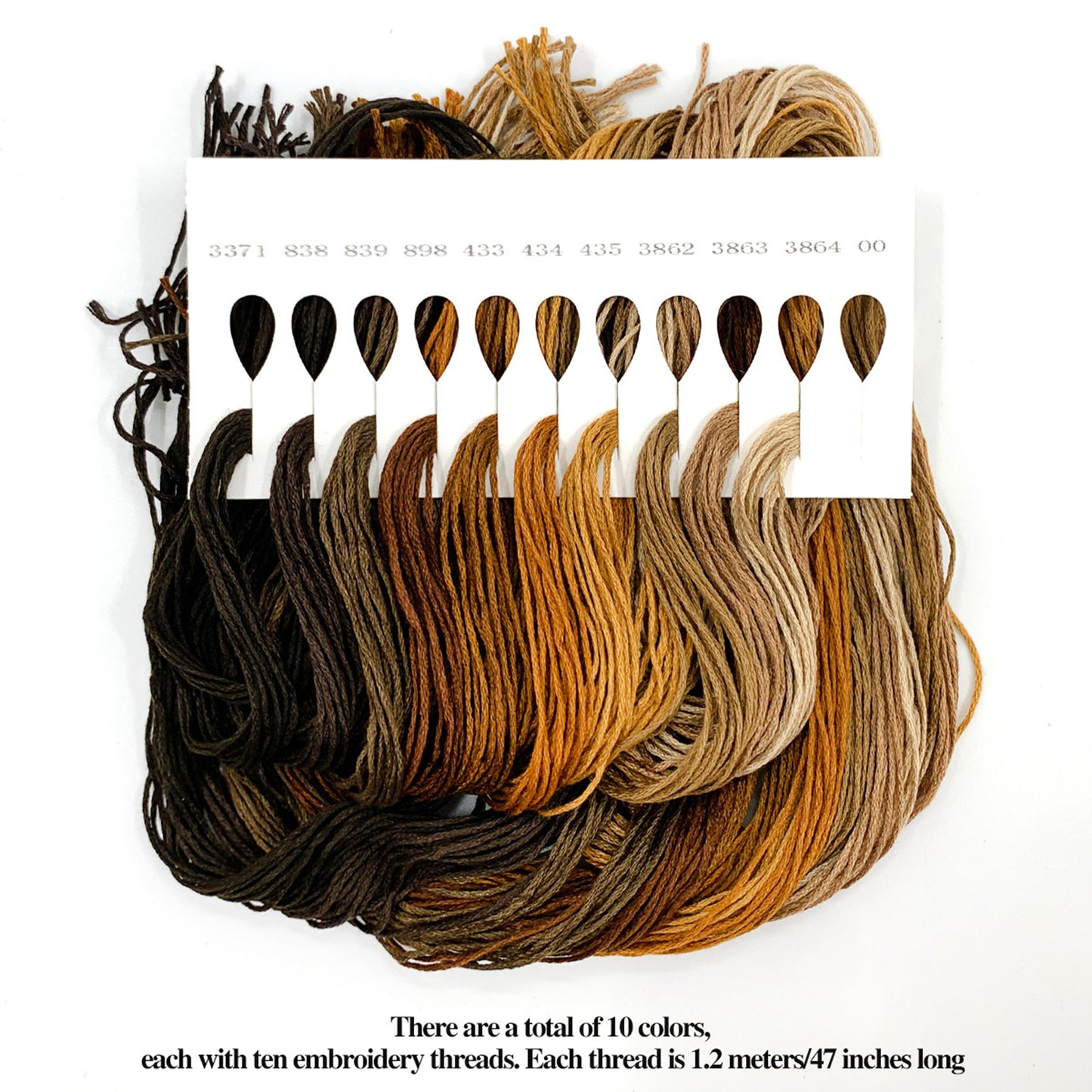 Friendship Bracelet String 6-Strand 120m Long DIY Hand Embroidery Threads Gradient Color Design for Bracelet DIY Crafts Sewing Embroidery Supplies (Coffee Color Series)