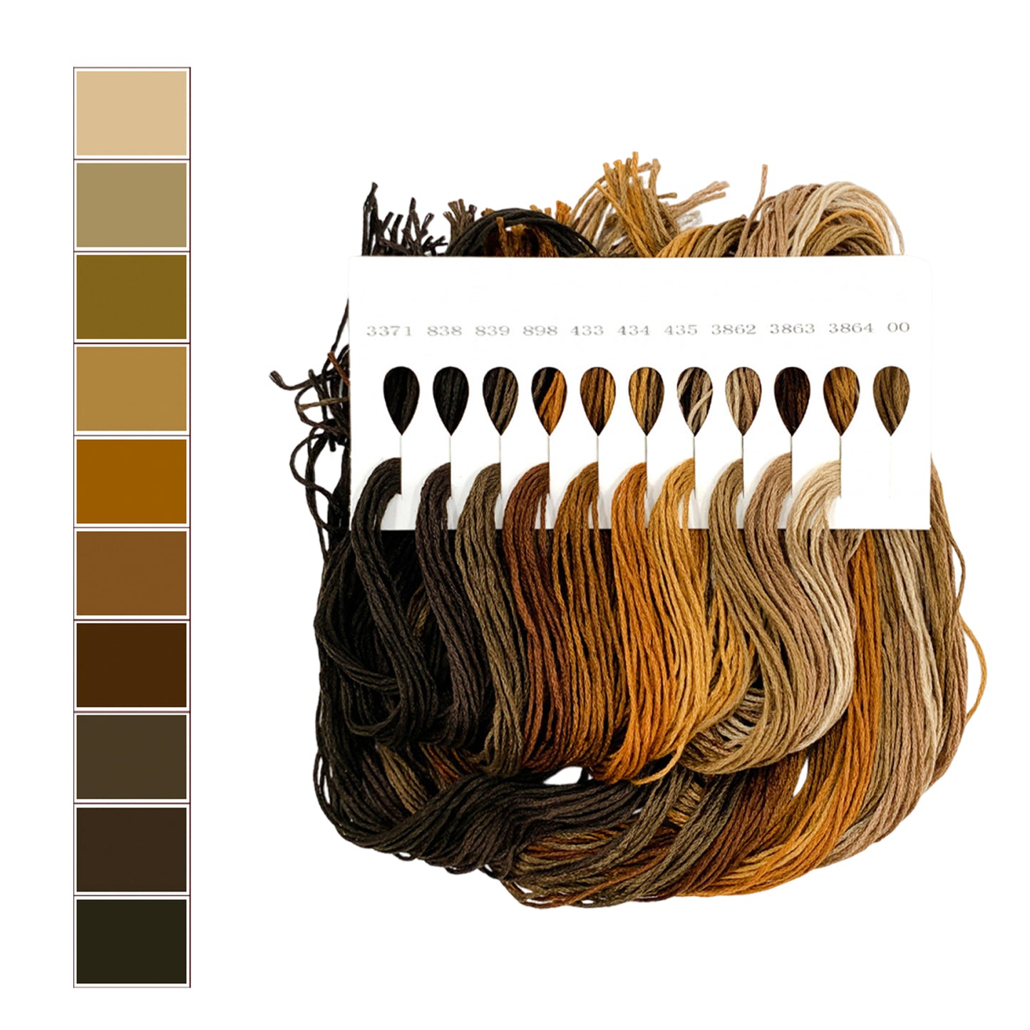 Friendship Bracelet String 6-Strand 120m Long DIY Hand Embroidery Threads Gradient Color Design for Bracelet DIY Crafts Sewing Embroidery Supplies (Coffee Color Series)