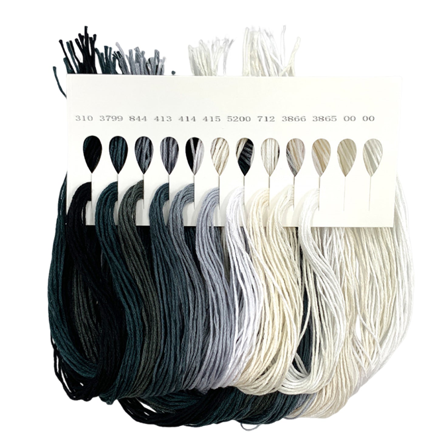 Friendship Bracelet String 6-Strand 120m Long DIY Hand Embroidery Threads Gradient Color Design for Bracelet DIY Crafts Sewing Embroidery Supplies (Black White Color Series)