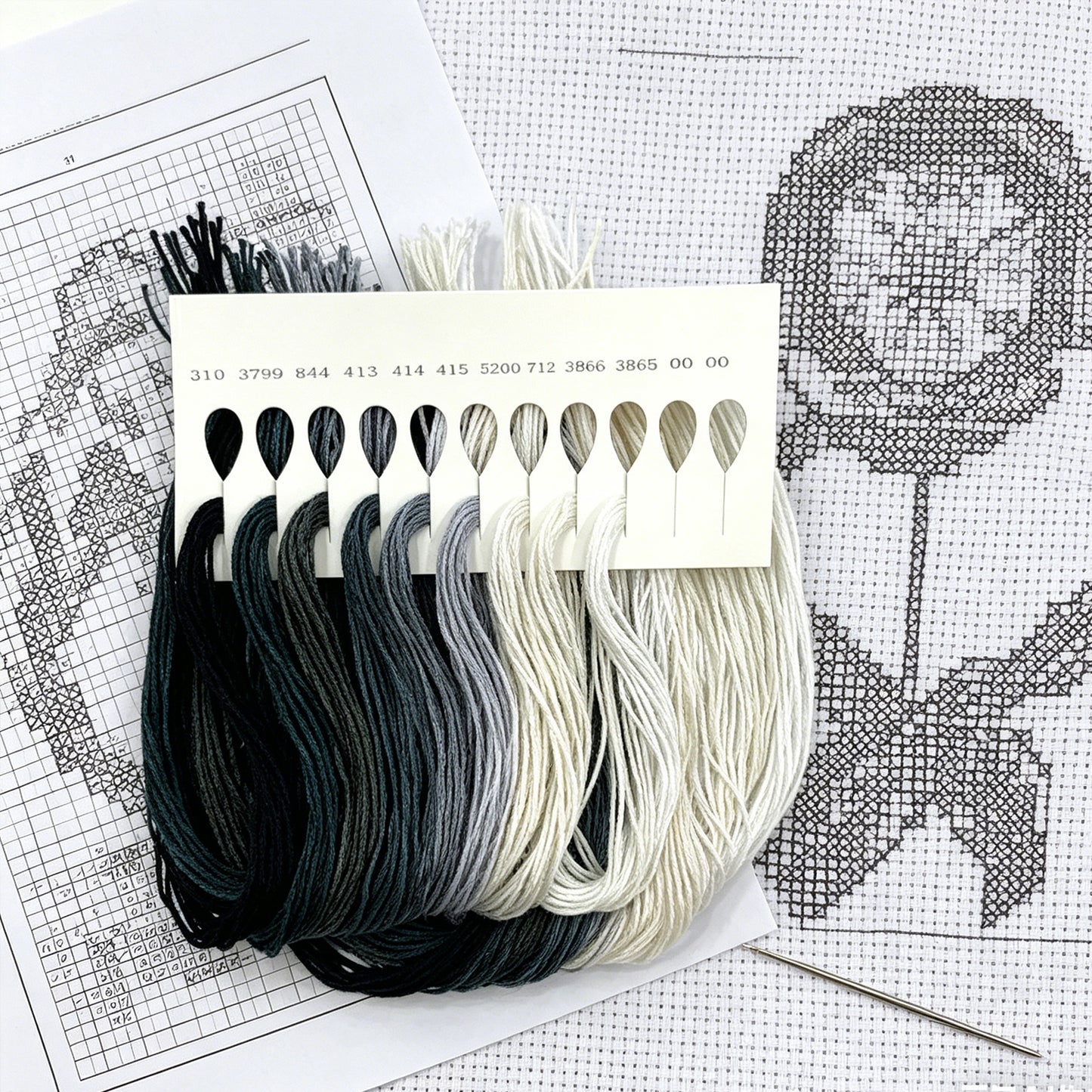 Friendship Bracelet String 6-Strand 120m Long DIY Hand Embroidery Threads Gradient Color Design for Bracelet DIY Crafts Sewing Embroidery Supplies (Black White Color Series)