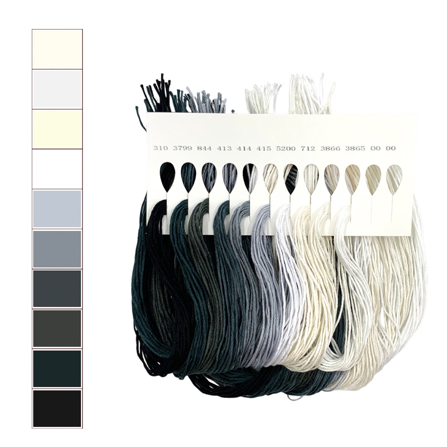 Friendship Bracelet String 6-Strand 120m Long DIY Hand Embroidery Threads Gradient Color Design for Bracelet DIY Crafts Sewing Embroidery Supplies (Black White Color Series)