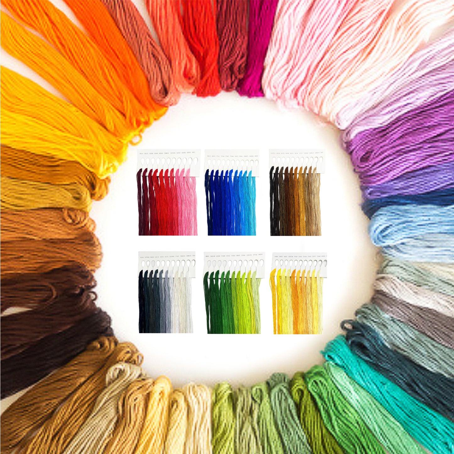 Friendship Bracelet String 6-Strand 120m Long DIY Hand Embroidery Threads Gradient Color Design for Bracelet DIY Crafts Sewing Embroidery Supplies (6 Color Series in Total)