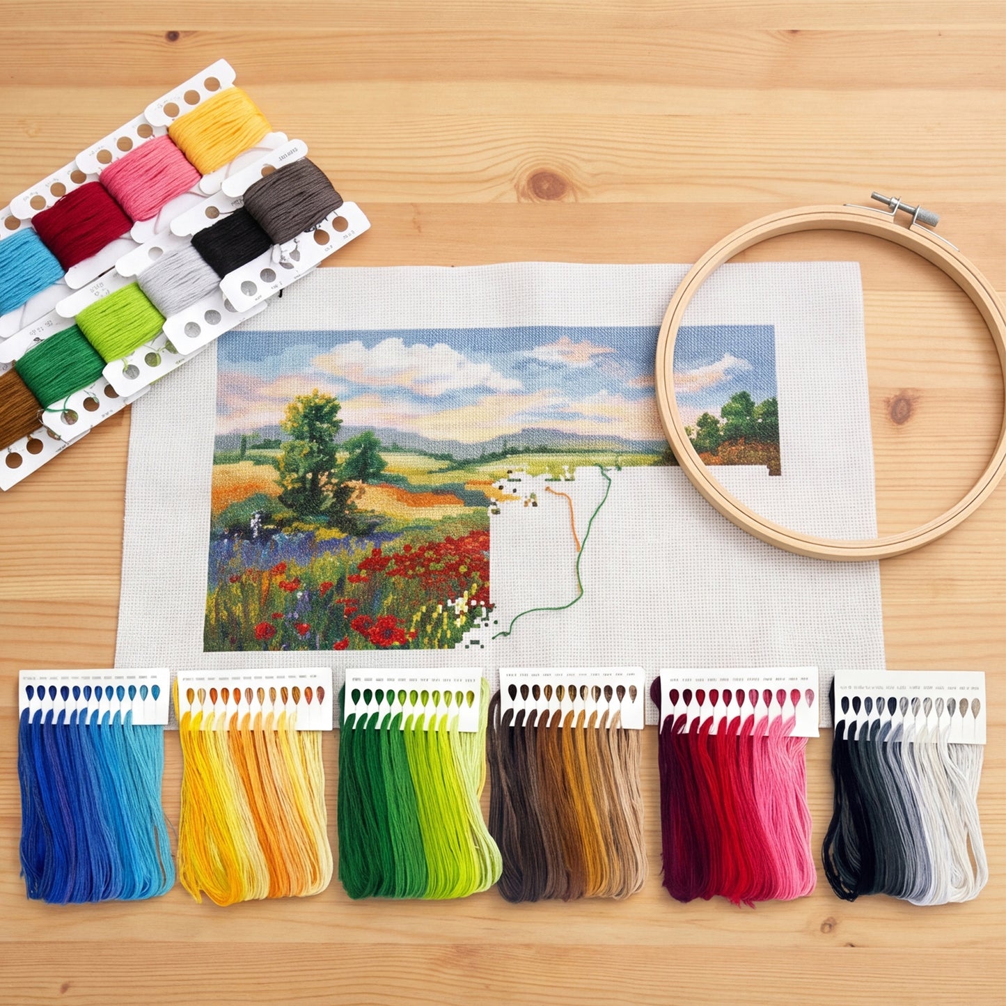 Friendship Bracelet String 6-Strand 120m Long DIY Hand Embroidery Threads Gradient Color Design for Bracelet DIY Crafts Sewing Embroidery Supplies (6 Color Series in Total)