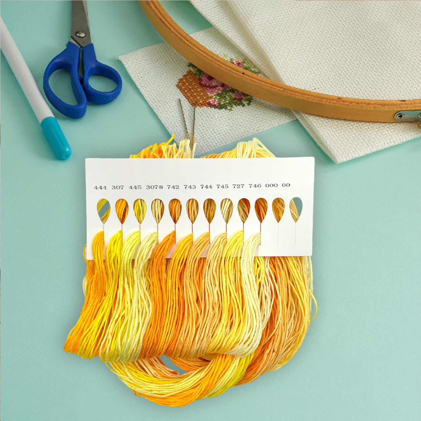 Friendship Bracelet String 6-Strand 120m Long DIY Hand Embroidery Threads Gradient Color Design for Bracelet DIY Crafts Sewing Embroidery Supplies (6 Color Series in Total)