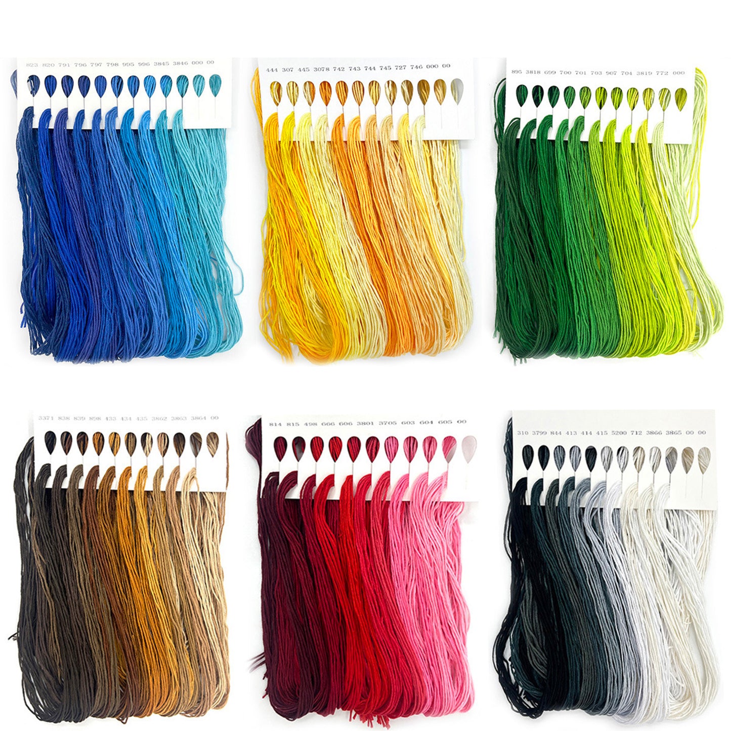 Friendship Bracelet String 6-Strand 120m Long DIY Hand Embroidery Threads Gradient Color Design for Bracelet DIY Crafts Sewing Embroidery Supplies (6 Color Series in Total)