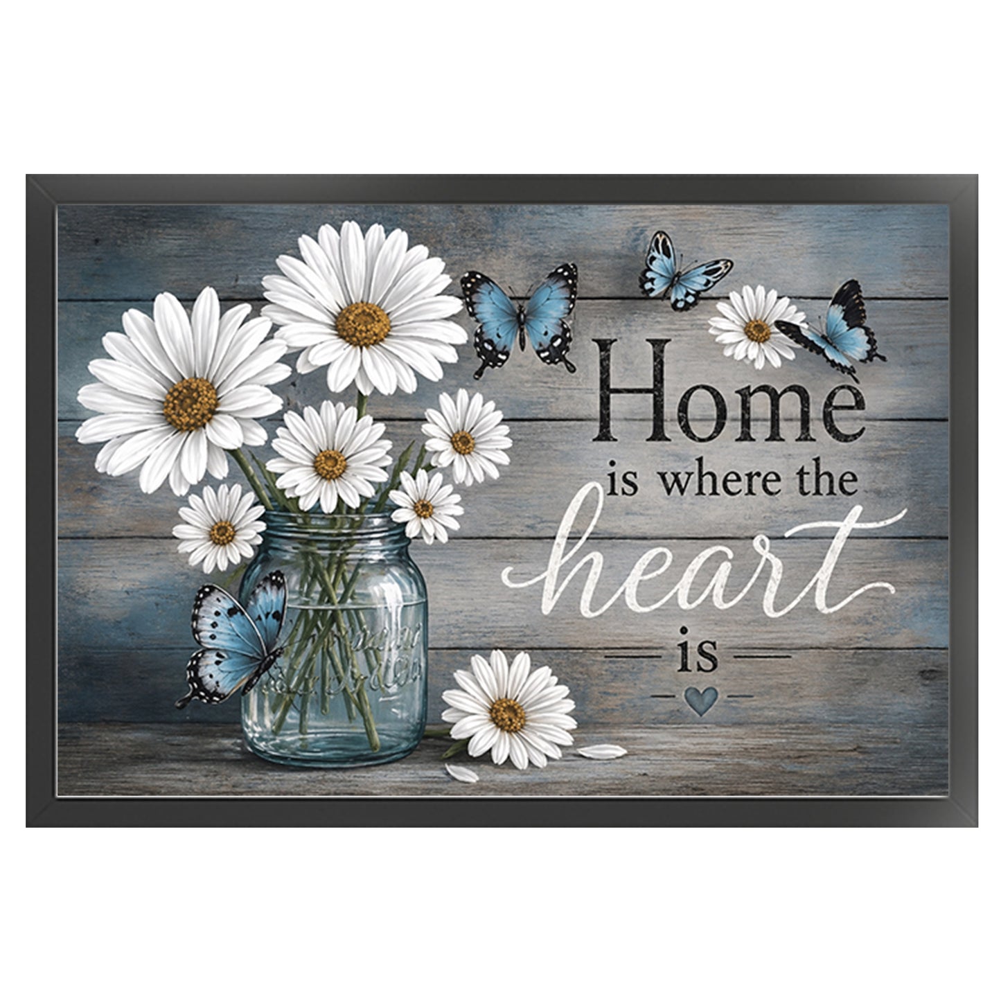 Daisy Vase With Proverbs - Full 11CT Stamped Cross Stitch 60x40CM - Huacan