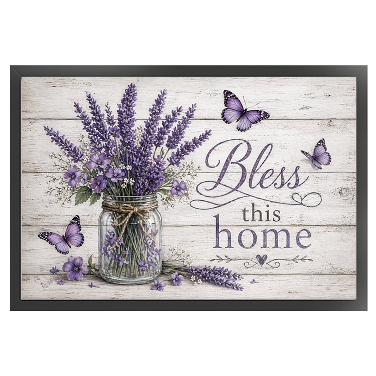 Lavender Vase With Proverbs - Full 11CT Stamped Cross Stitch 60x40CM - Huacan