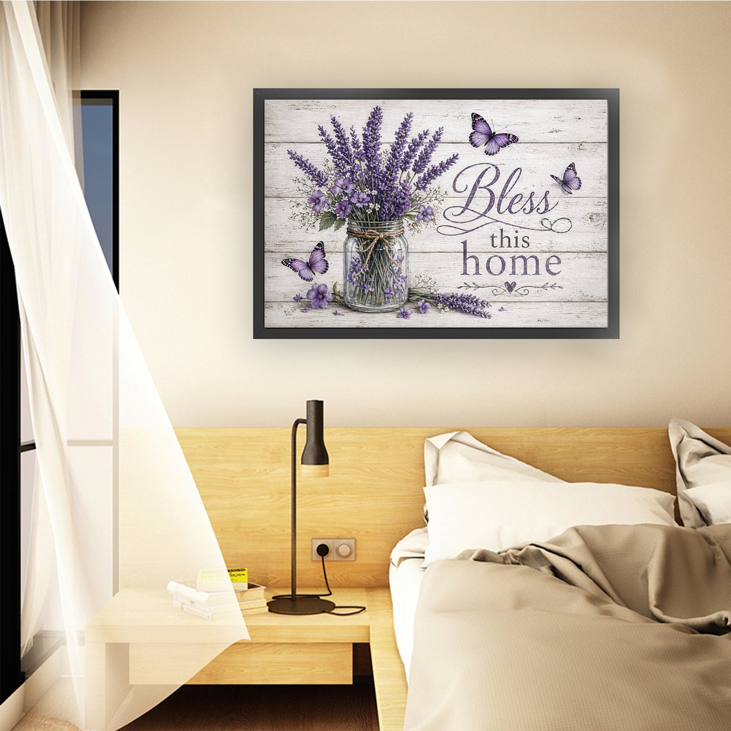 Lavender Vase With Proverbs - Full 11CT Stamped Cross Stitch 60x40CM - Huacan