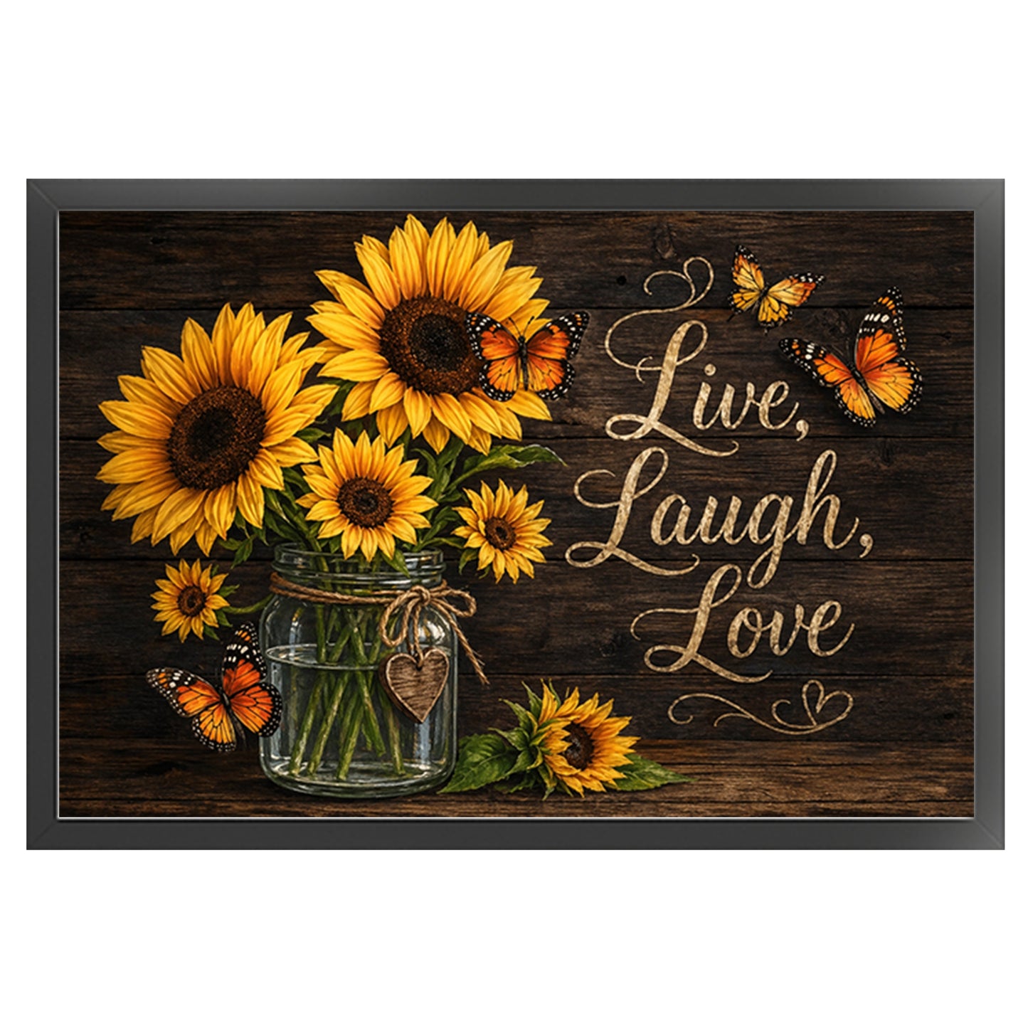 Sunflower Vase With Proverbs - Full 11CT Stamped Cross Stitch 60x40CM - Huacan