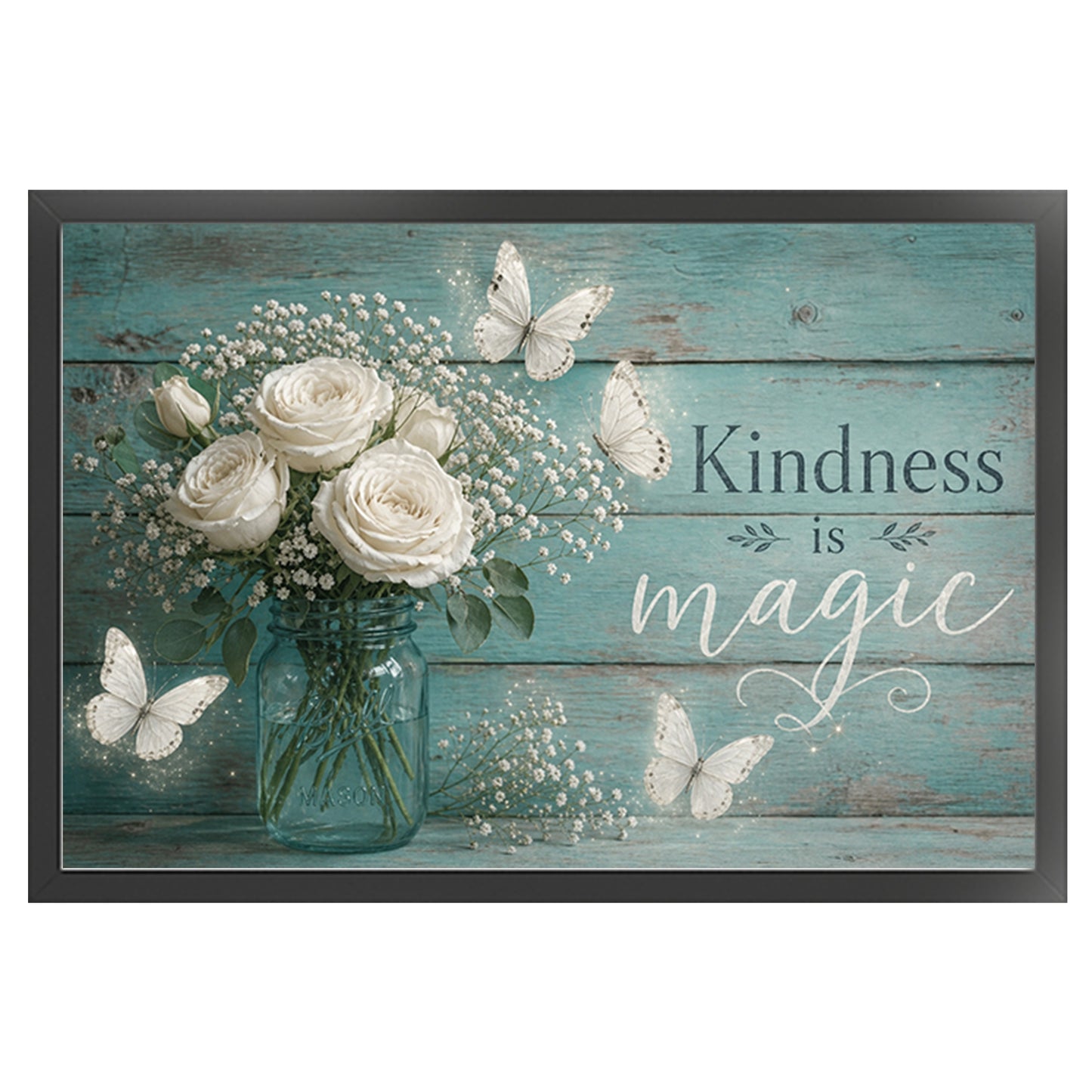 Rose Vase With Proverbs - Full 11CT Stamped Cross Stitch 60x40CM - Huacan