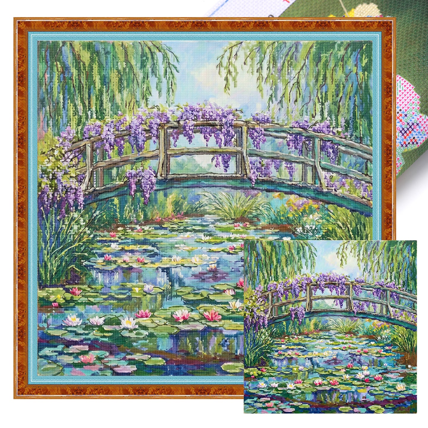 Summer Scenery - Full 18CT Stamped Cross Stitch 40x40CM - Huacan