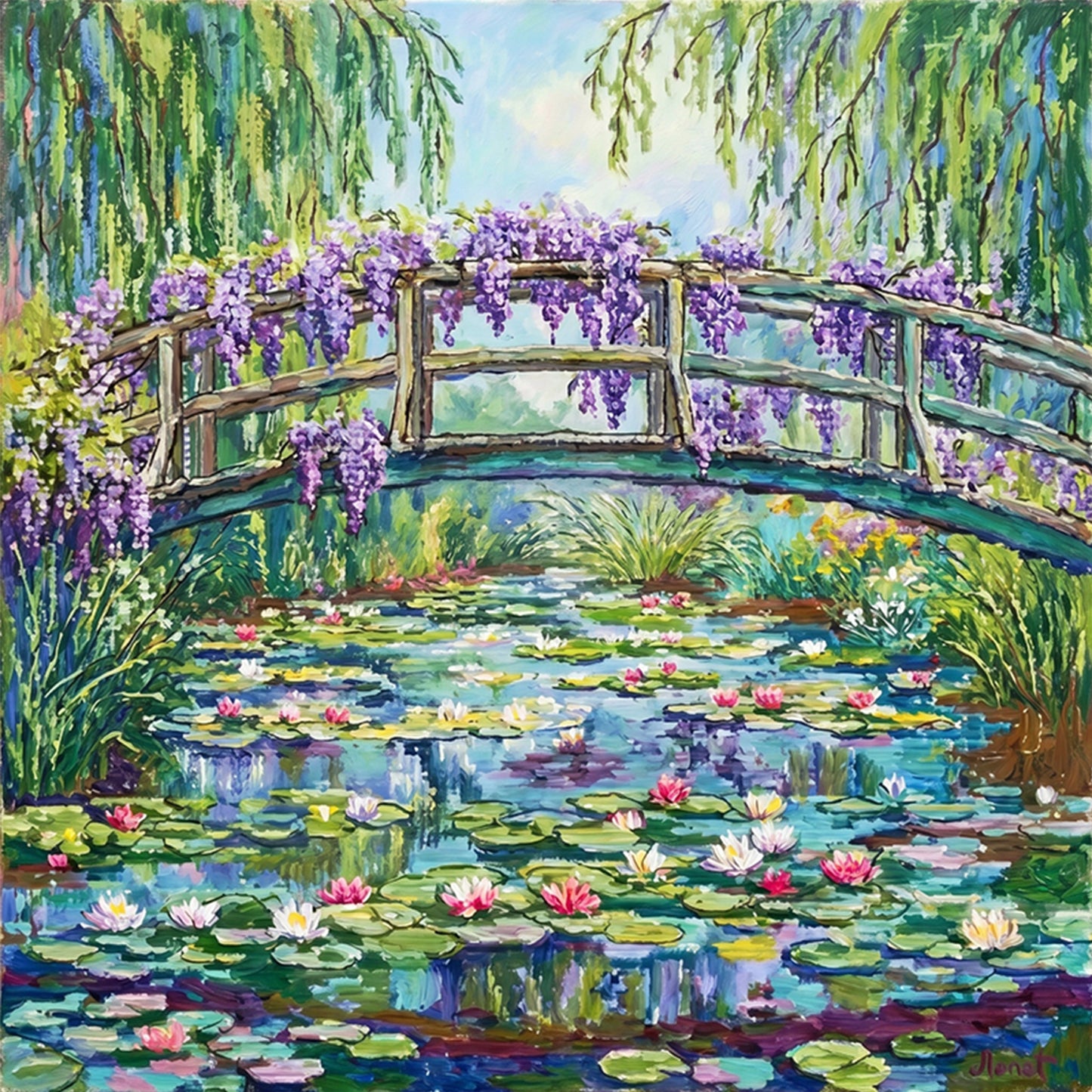 Summer Scenery - Full 18CT Stamped Cross Stitch 40x40CM - Huacan
