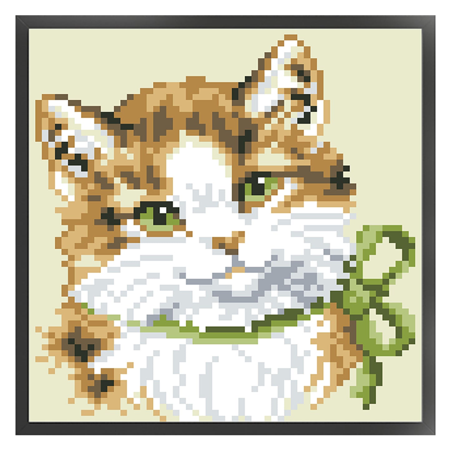 Tabby Cat - Full  9CT Stamped Cross Stitch - Bead Embroidery 17x18CM/6.69x7.09in