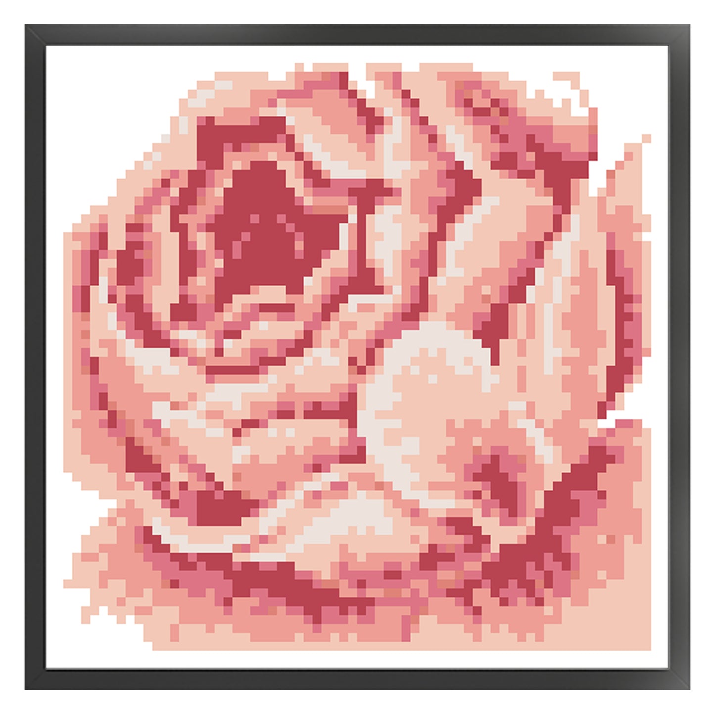 Pink Rose - Full  9CT Stamped Cross Stitch - Bead Embroidery 20x20CM/7.87x7.87in