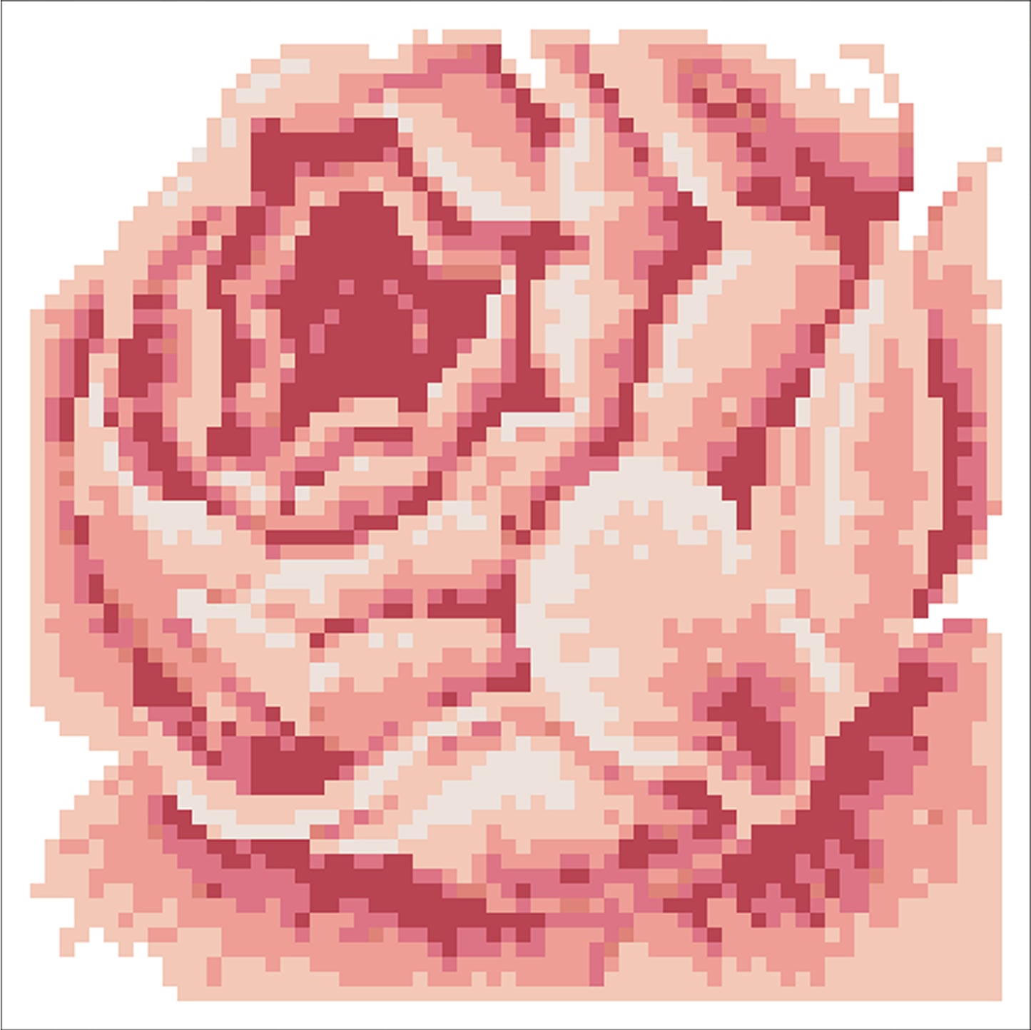 Pink Rose - Full  9CT Stamped Cross Stitch - Bead Embroidery 20x20CM/7.87x7.87in