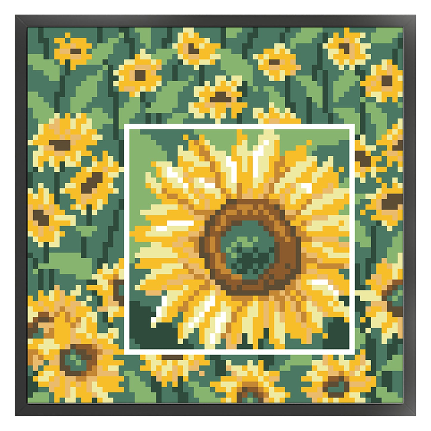 Sunflower - Full  9CT Stamped Cross Stitch - Bead Embroidery 20x20CM/7.87x7.87in