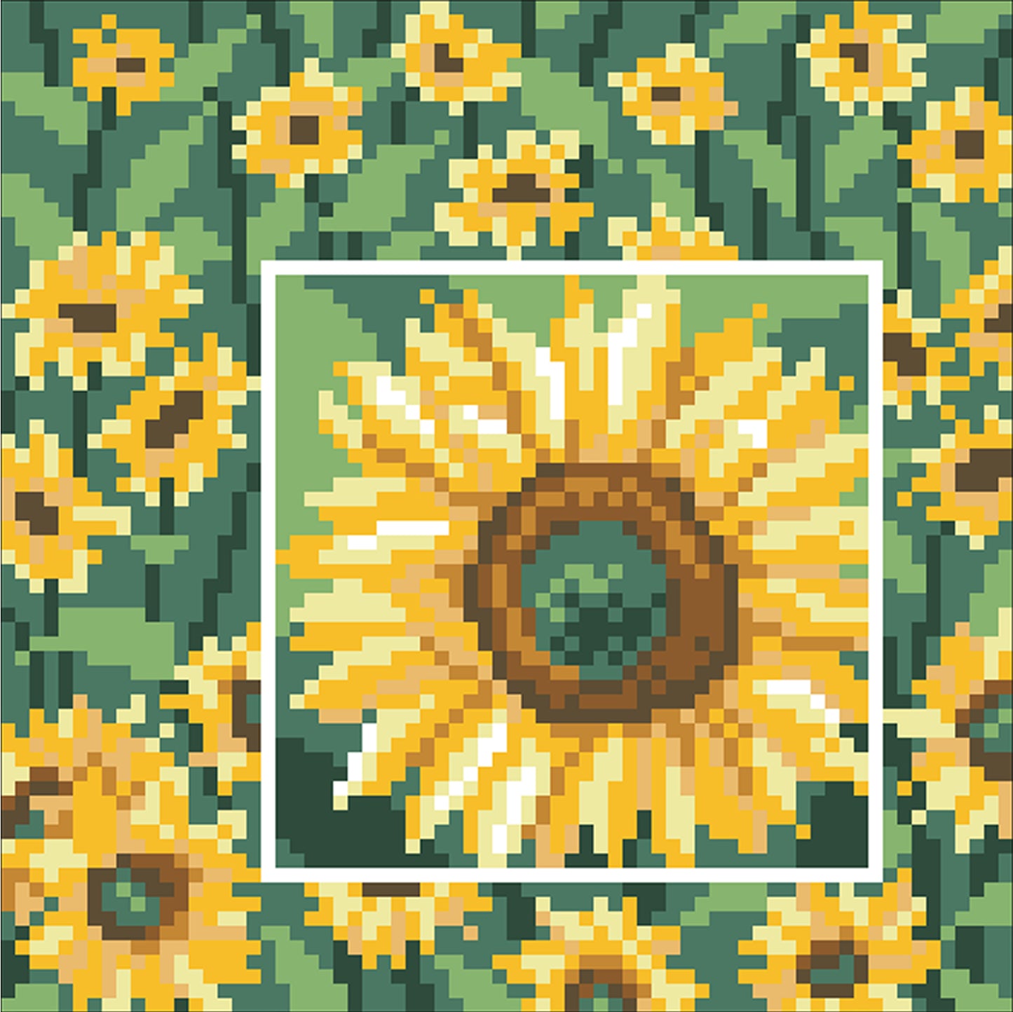 Sunflower - Full  9CT Stamped Cross Stitch - Bead Embroidery 20x20CM/7.87x7.87in