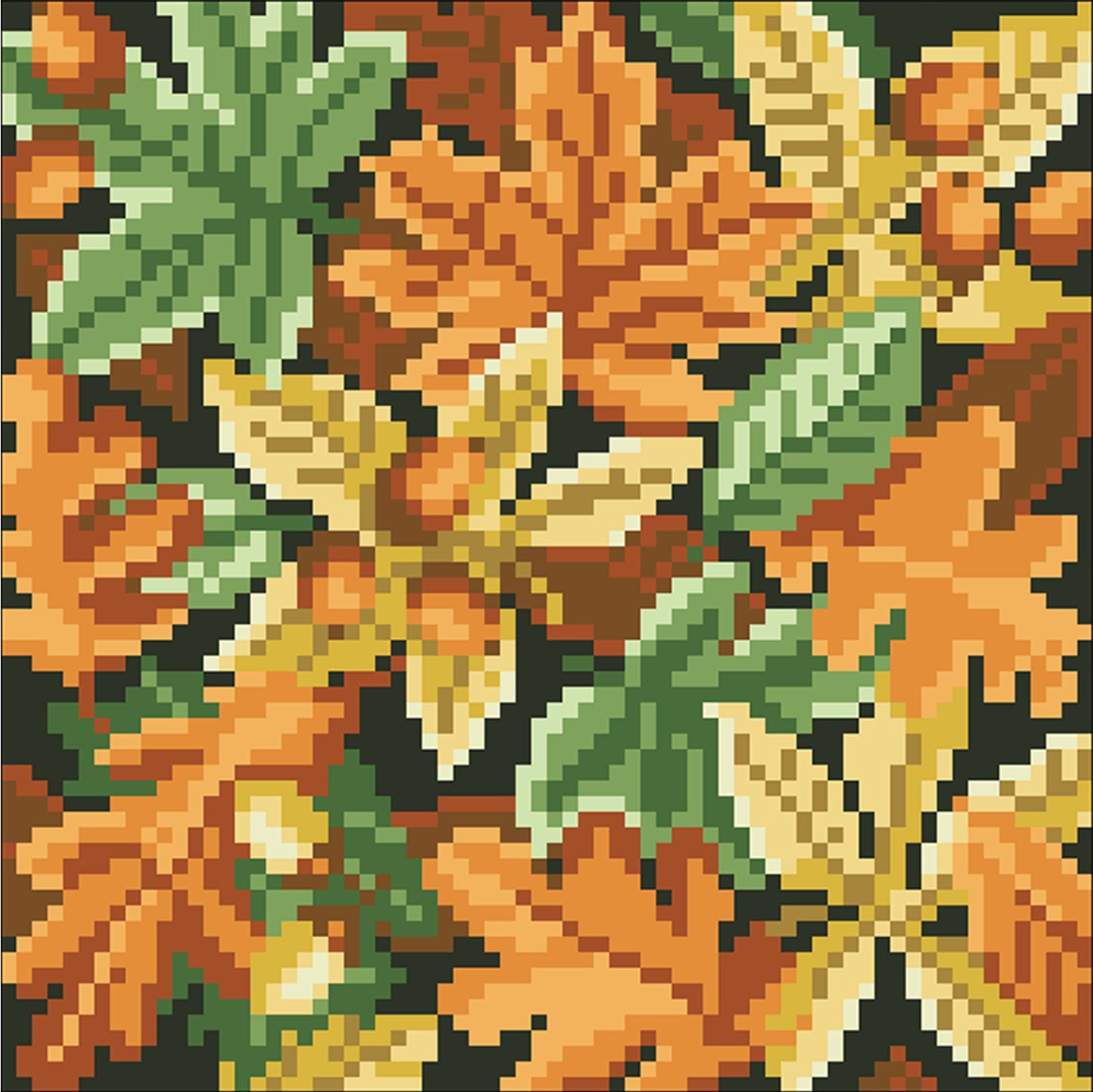 Autumn Maple - Full  9CT Stamped Cross Stitch - Bead Embroidery 20x20CM/7.87x7.87in