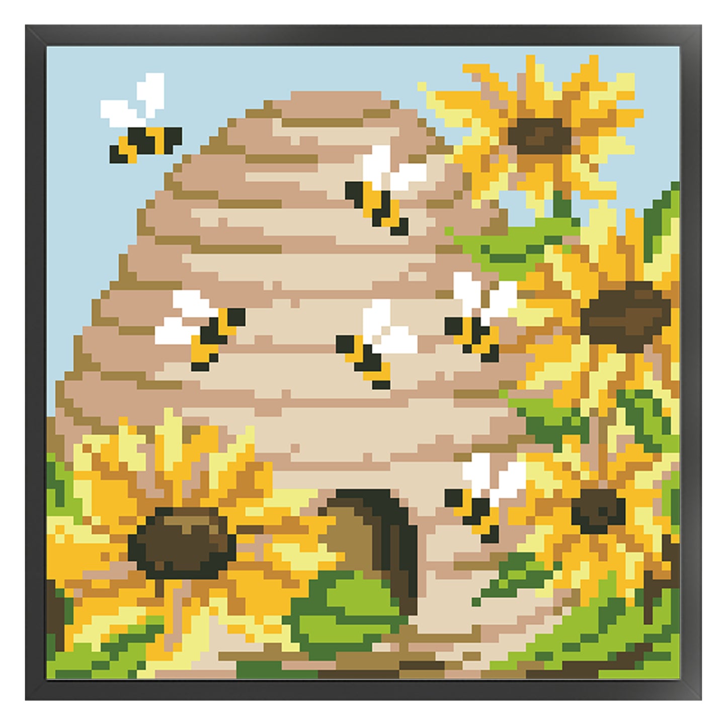 Beehive - Full  9CT Stamped Cross Stitch - Bead Embroidery 20x20CM/7.87x7.87in