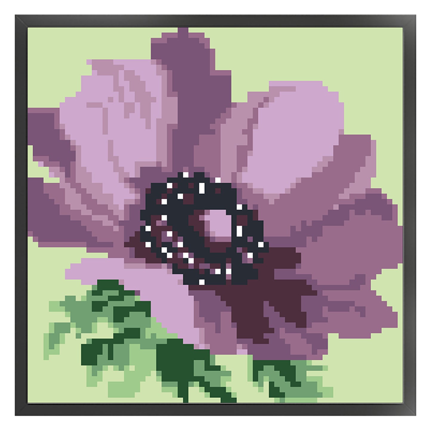 Purple Poppy - Full  9CT Stamped Cross Stitch - Bead Embroidery 20x20CM/7.87x7.87in