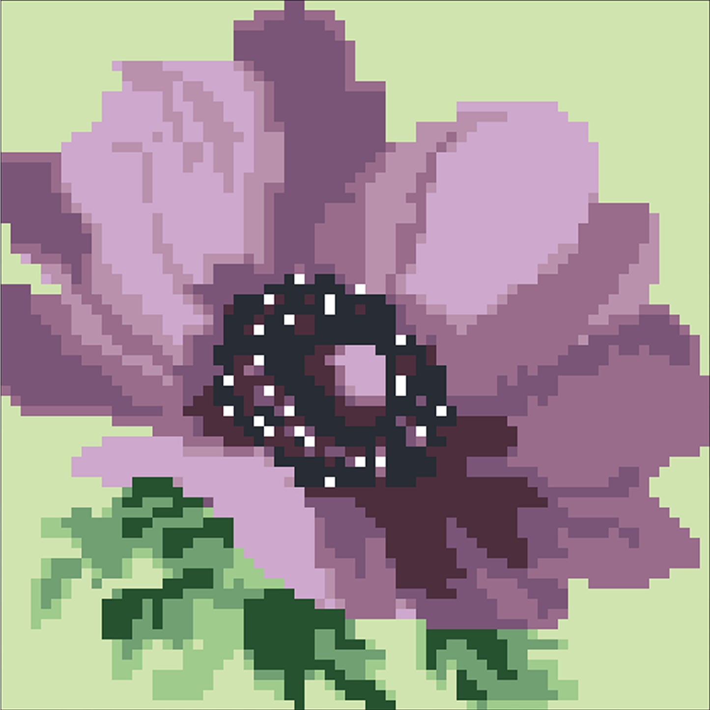 Purple Poppy - Full  9CT Stamped Cross Stitch - Bead Embroidery 20x20CM/7.87x7.87in