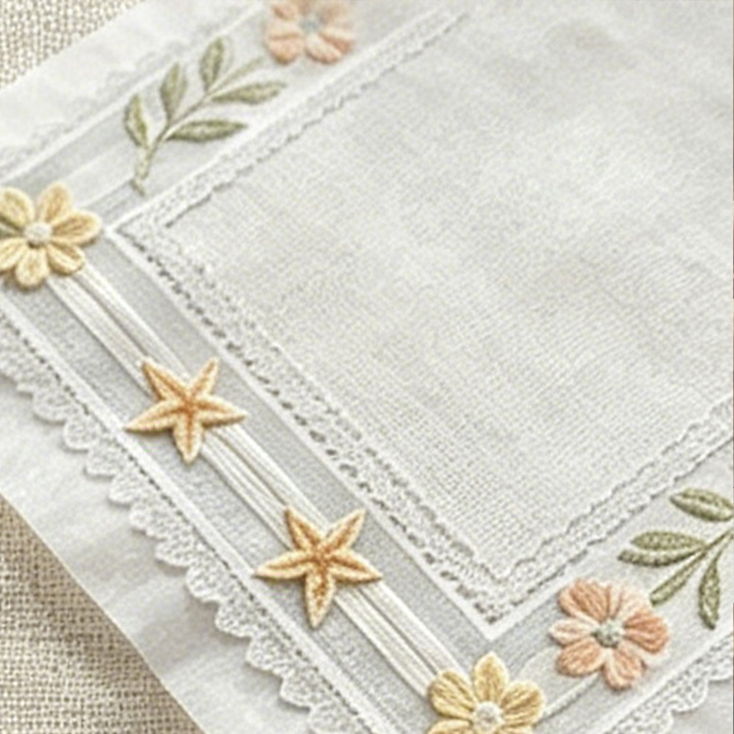 4PCS Patterned Edges DIY Water Soluble Stabilizer Embroidery Paper with Pre-Printed Pattern Stick and Stitch Embroidery Paper Wash Away for Hand Sewing