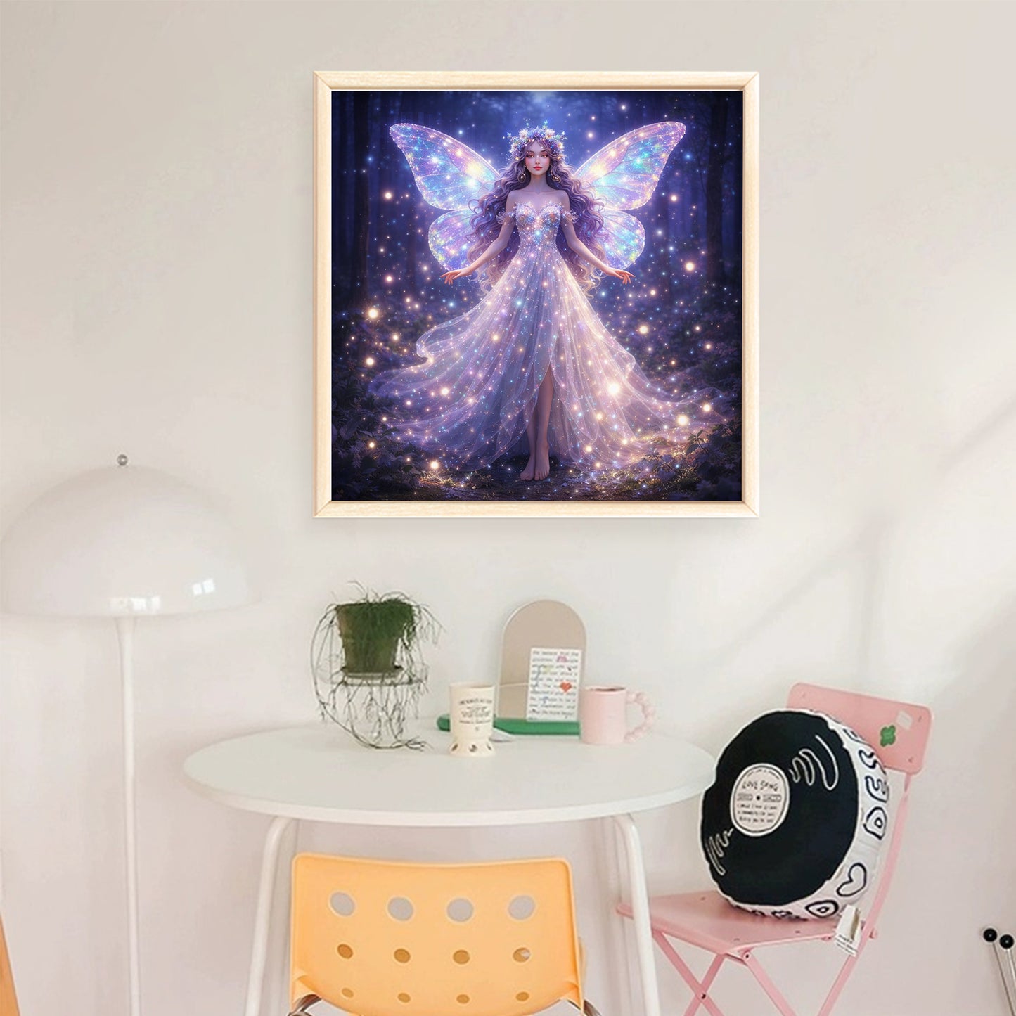 Night Butterfly Fairy - Full 11CT Stamped Cross Stitch 45x45CM - Huacan