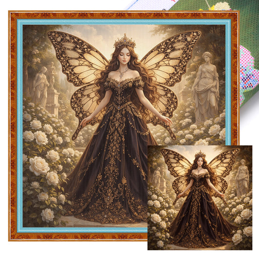 Butterfly Fairy - Full 11CT Stamped Cross Stitch 45x45CM - Huacan
